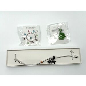 NEW Flashy Scentsy Charm Bracelet Silver Tone With 4 Charms Y2K Vibes